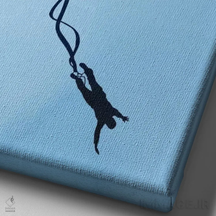 تابلو دکوراتیو حرکت سریع به جلو اثر راب دابی - نمای نزدیک بافت بوم