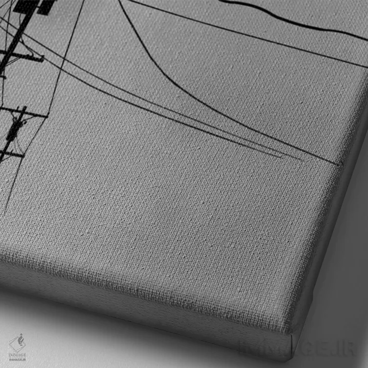 تابلو دکوراتیو نت های بالا اثر راب دابی - نمای نزدیک بافت بوم