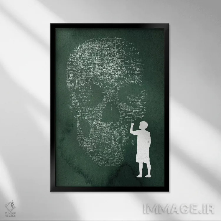 تابلو دکوراتیو معادله اثر راب دابی - نمای قابدار مشکی