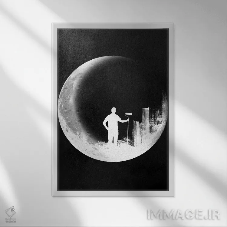 تابلو دکوراتیو اعتدال شب و روز اثر راب دابی - نمای قابدار سفید