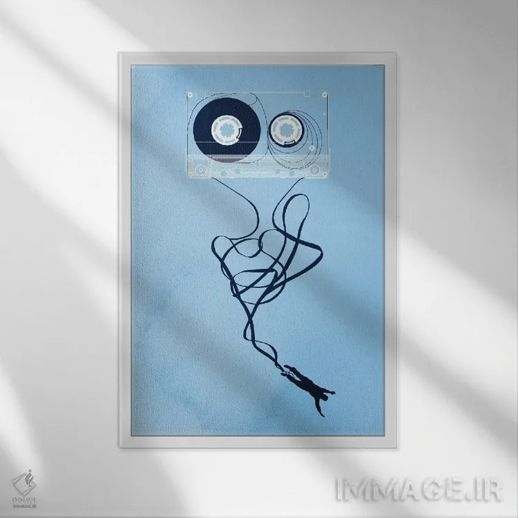 تابلو دکوراتیو حرکت سریع به جلو اثر راب دابی - نمای قابدار سفید