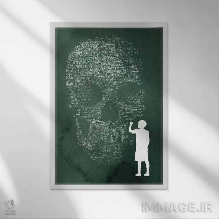 تابلو دکوراتیو معادله اثر راب دابی - نمای قابدار سفید