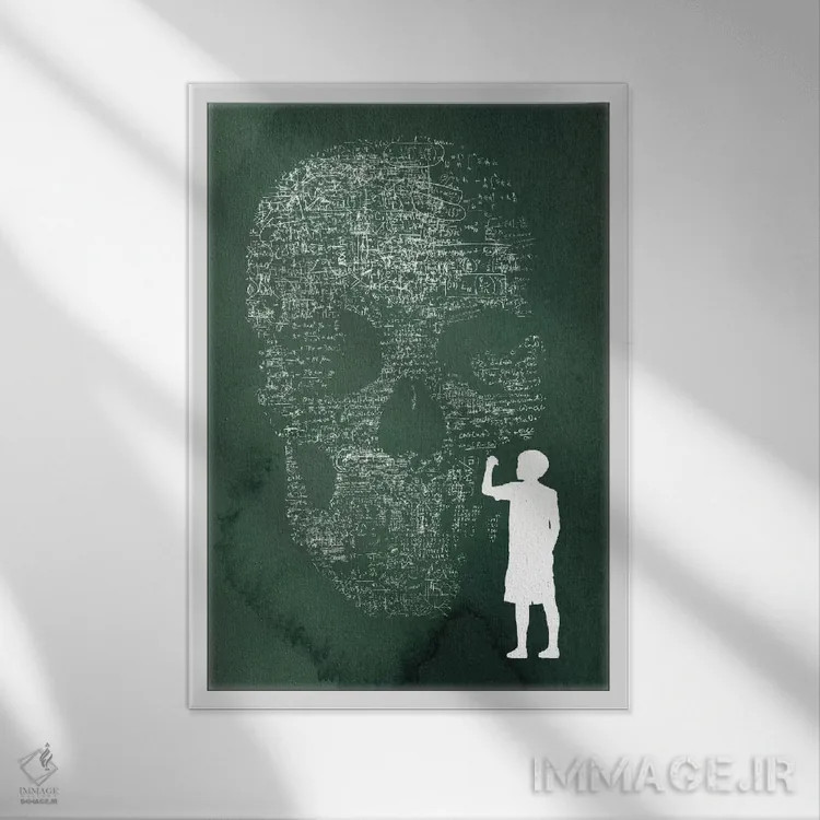 تابلو دکوراتیو معادله اثر راب دابی - نمای قابدار سفید