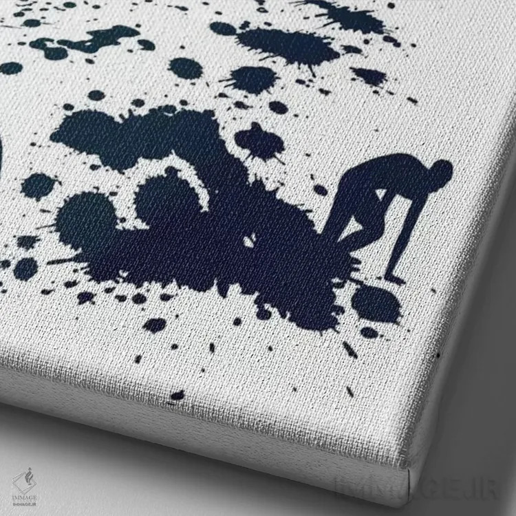 تابلو دکوراتیو خالکوبی شده اثر راب دابی - نمای نزدیک بافت بوم