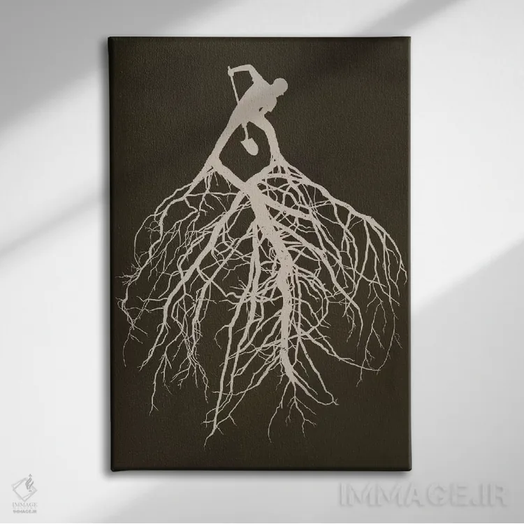 تابلو دکوراتیو ریشه های خود را بشناس اثر راب دابی - نمای روبهرو روی دیوار