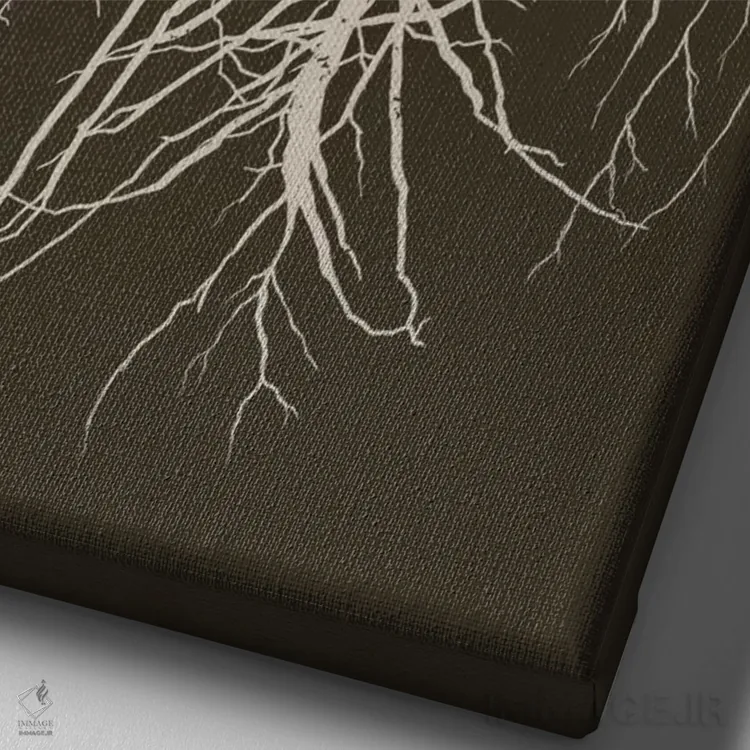 تابلو دکوراتیو ریشه های خود را بشناس اثر راب دابی - نمای نزدیک بافت بوم