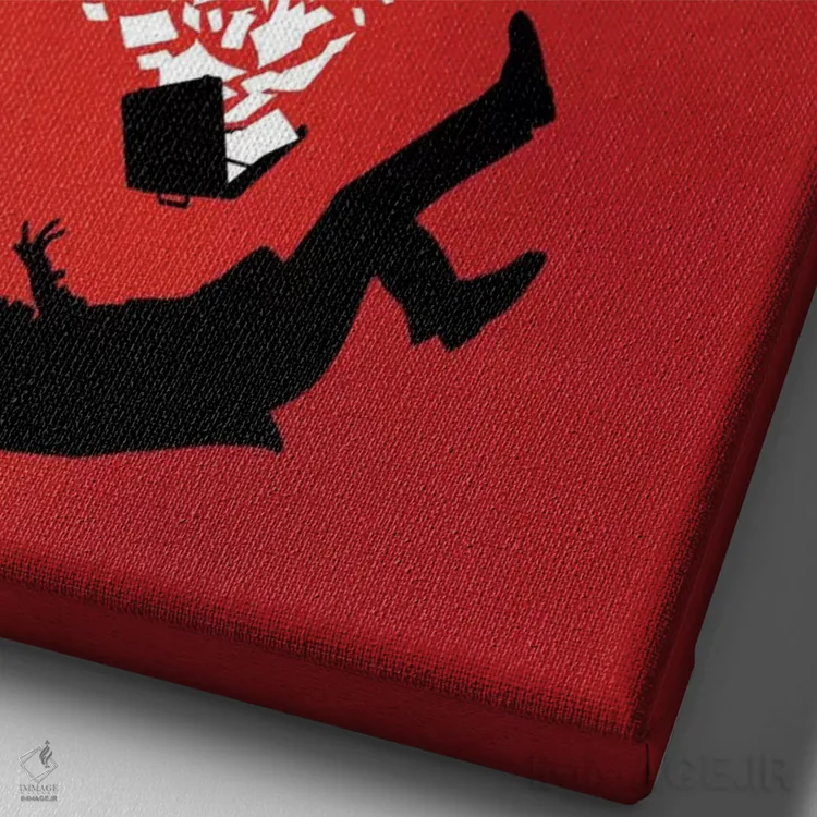 تابلو دکوراتیو ردپای کاغذی اثر راب دابی - نمای نزدیک بافت بوم