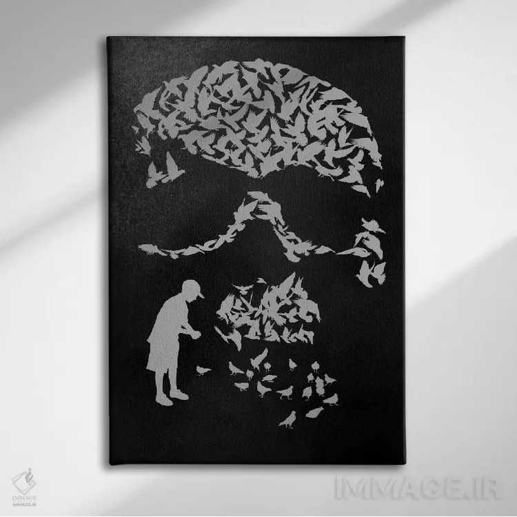 تابلو دکوراتیو طبقه بندی شده اثر راب دابی - نمای روبهرو روی دیوار