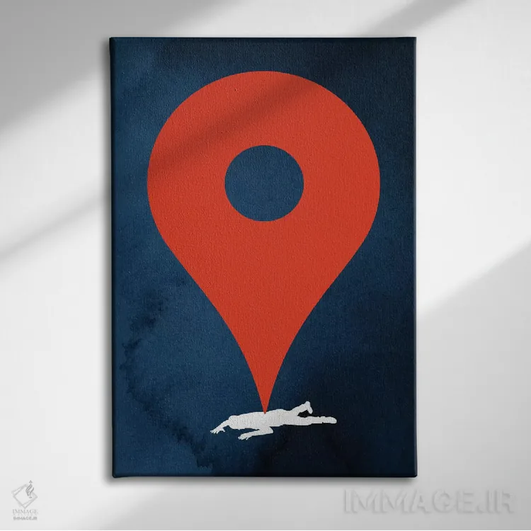 تابلو مینیمال سنجاق شده اثر راب دابی - نمای روبهرو روی دیوار