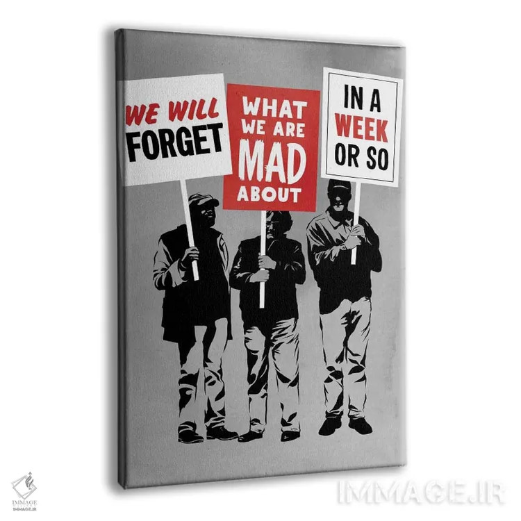 تابلو دکوراتیو نیمه اعتراض اثر راب دابی - نمای پرسپکتیو محصول