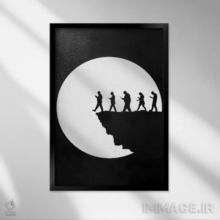 تابلو دکوراتیو مطیع اثر راب دابی - نمای قابدار مشکی