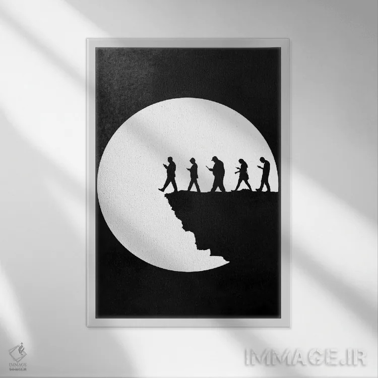 تابلو دکوراتیو مطیع اثر راب دابی - نمای قابدار سفید