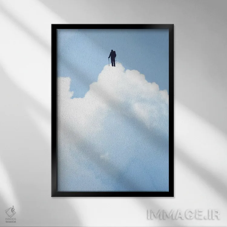 تابلو دکوراتیو قله اثر راب دابی - نمای قابدار مشکی