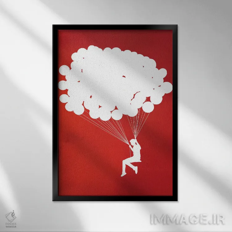 تابلو دکوراتیو تعلیق اثر راب دابی - نمای قابدار مشکی