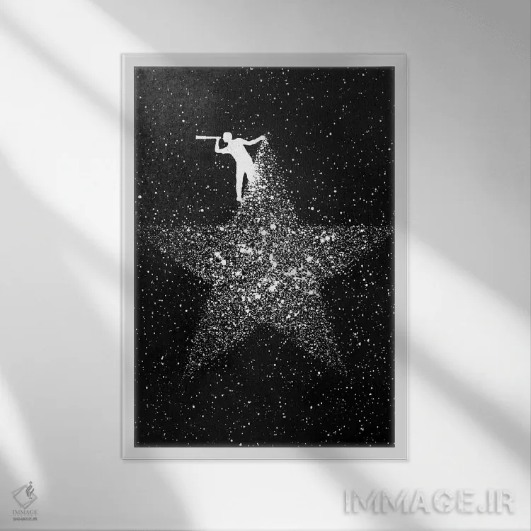 تابلو دکوراتیو ستاره بینی اثر راب دابی - نمای قابدار سفید