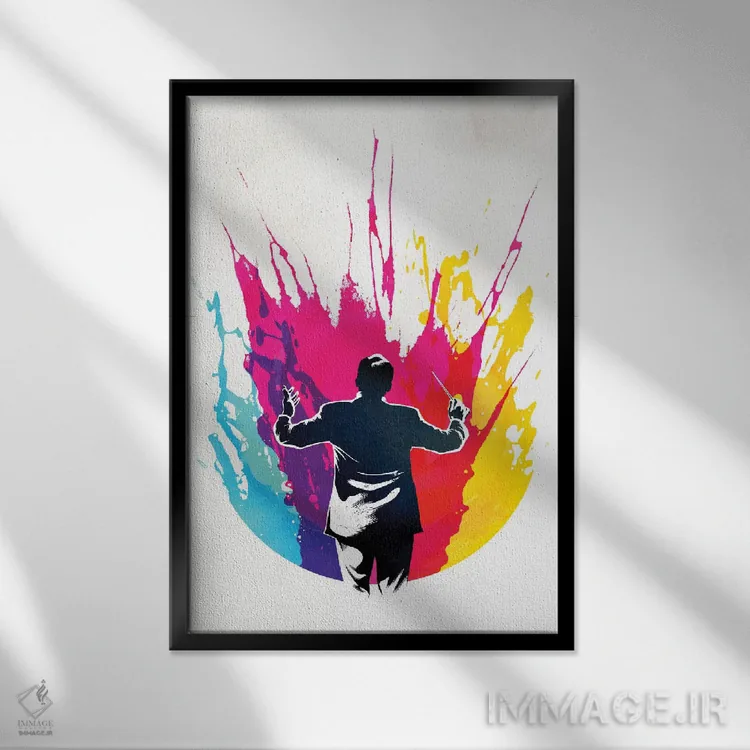 تابلو دکوراتیو سمفونی اثر راب دابی - نمای قابدار مشکی