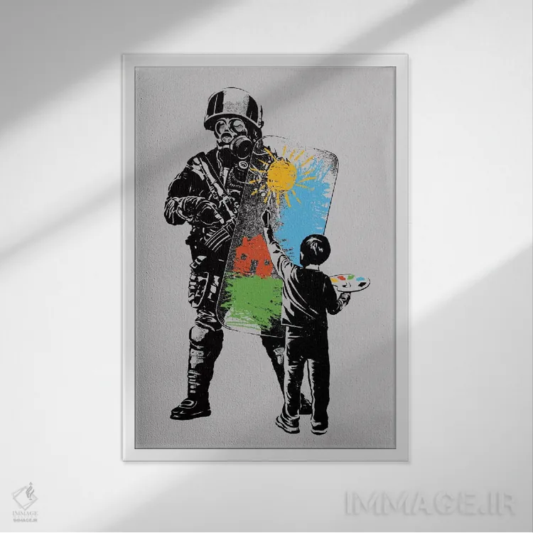 تابلو دکوراتیو نقاشی طوفان اثر راب دابی - نمای قابدار سفید