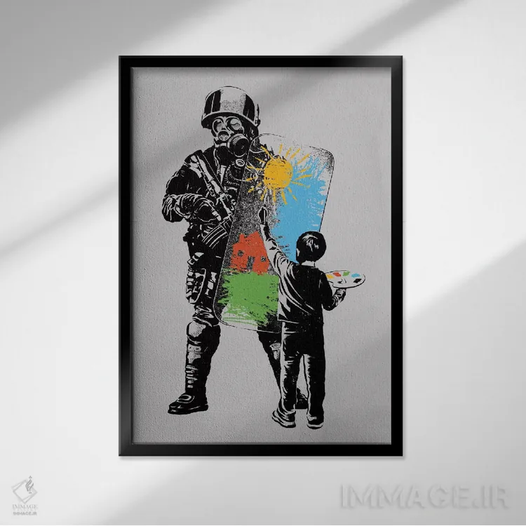 تابلو دکوراتیو نقاشی طوفان اثر راب دابی - نمای قابدار مشکی