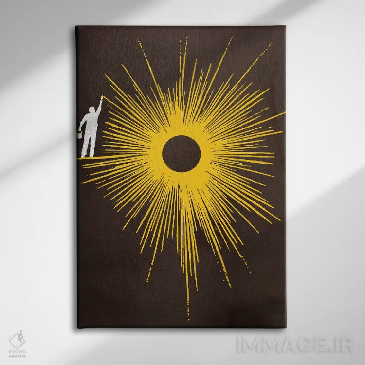 تابلو دکوراتیو درخشان اثر راب دابی - نمای روبهرو روی دیوار