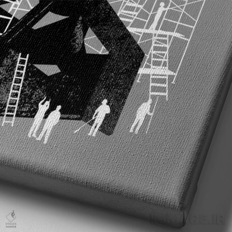 تابلو دکوراتیو خبر شوکه کننده اثر راب دابی - نمای نزدیک بافت بوم