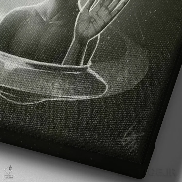 تابلو دکوراتیو بیگانه ۲ اثر دکتر لوکاس برژاک - نمای نزدیک بافت بوم