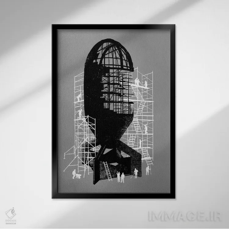 تابلو دکوراتیو خبر شوکه کننده اثر راب دابی - نمای قابدار مشکی