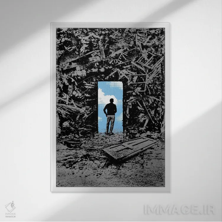 تابلو دکوراتیو خوش بین اثر راب دابی - نمای قابدار سفید