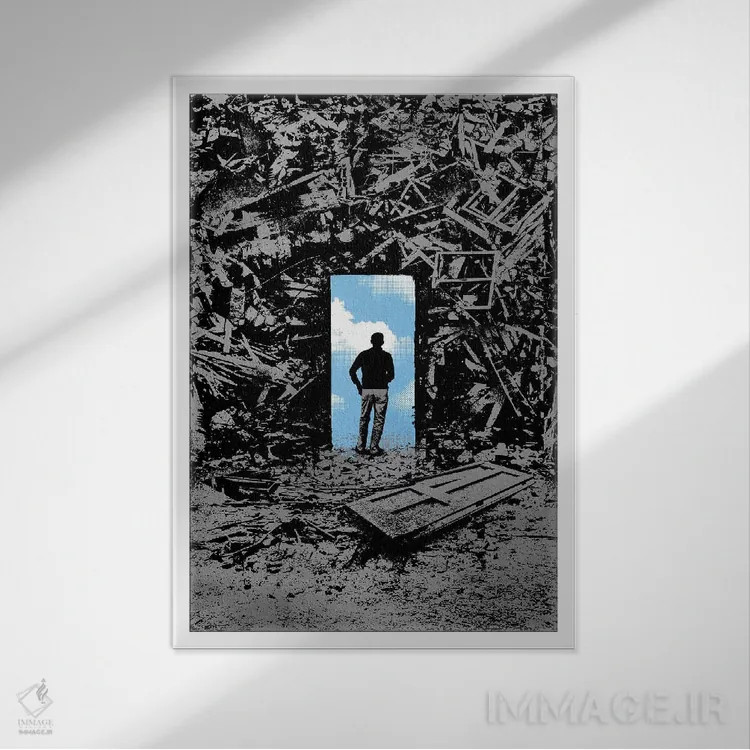 تابلو دکوراتیو خوش بین اثر راب دابی - نمای قابدار سفید