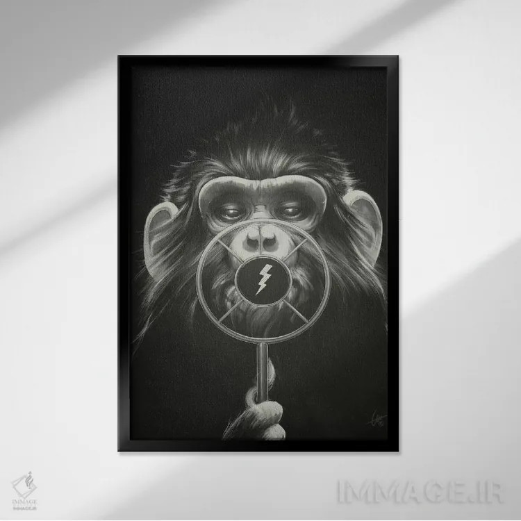 تابلو دکوراتیو در حال پخش اثر دکتر لوکاس برژاک - نمای قابدار مشکی