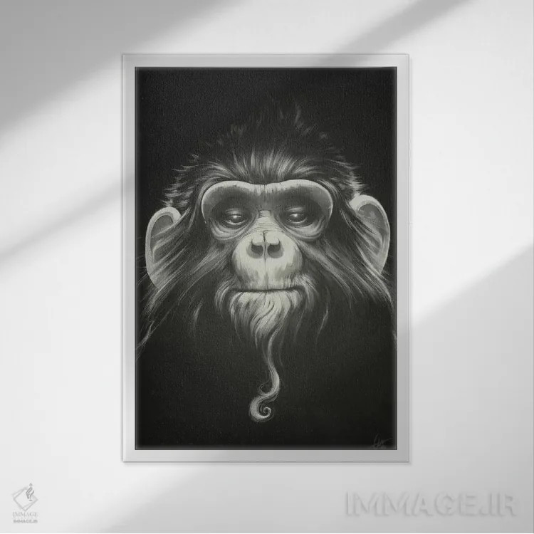 تابلو دکوراتیو زندانی ۱ اثر دکتر لوکاس برژاک - نمای قابدار سفید