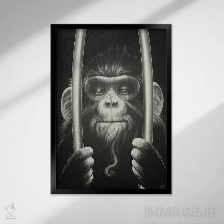 تابلو دکوراتیو زندانی ۲ اثر دکتر لوکاس برژاک - نمای قابدار مشکی