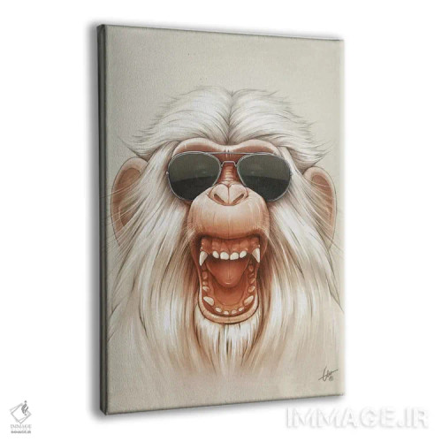 تابلو دکوراتیو میمون سفید خشمگین اثر دکتر لوکاس برژاک - نمای پرسپکتیو محصول