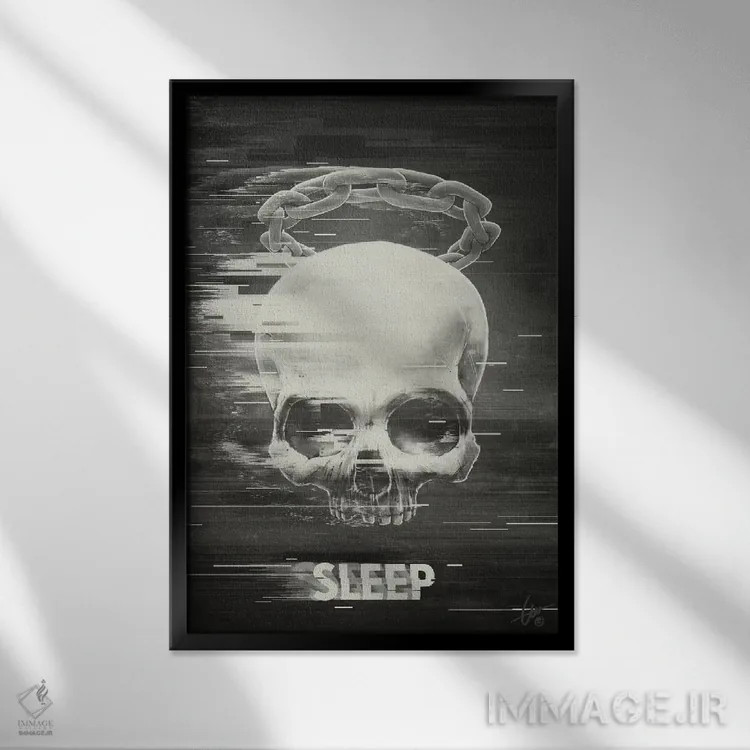 تابلو دکوراتیو خواب اثر دکتر لوکاس برژاک - نمای قابدار مشکی