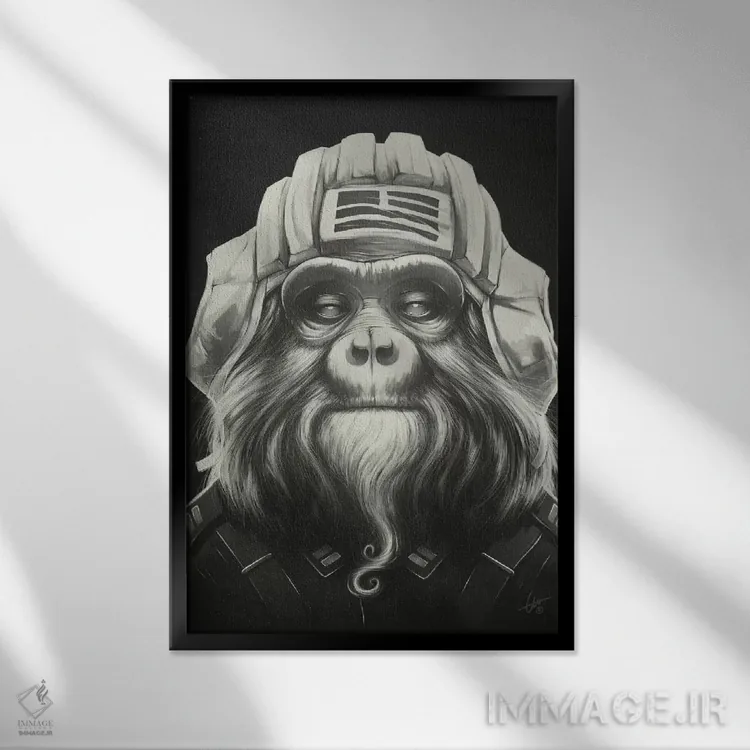 تابلو دکوراتیو فرمانده اثر دکتر لوکاس برژاک - نمای قابدار مشکی