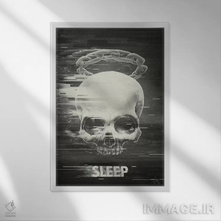 تابلو دکوراتیو خواب اثر دکتر لوکاس برژاک - نمای قابدار سفید