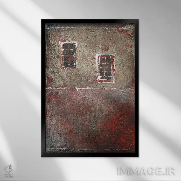 تابلو دکوراتیو در خانه می مانم اثر دوناتلا مارائونی - نمای قابدار مشکی