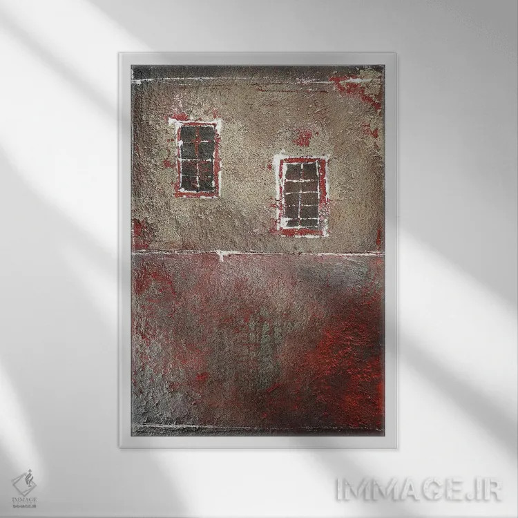 تابلو دکوراتیو در خانه می مانم اثر دوناتلا مارائونی - نمای قابدار سفید