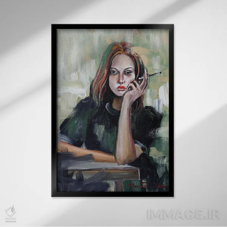 تابلو دکوراتیو خیلی حوصله ام سر رفته اثر دوناتلا مارائونی - نمای قابدار مشکی