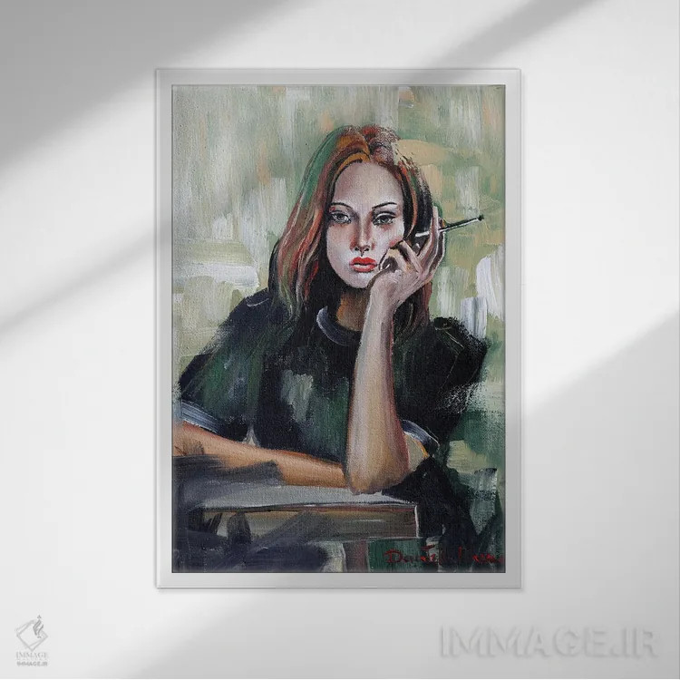 تابلو دکوراتیو خیلی حوصله ام سر رفته اثر دوناتلا مارائونی - نمای قابدار سفید