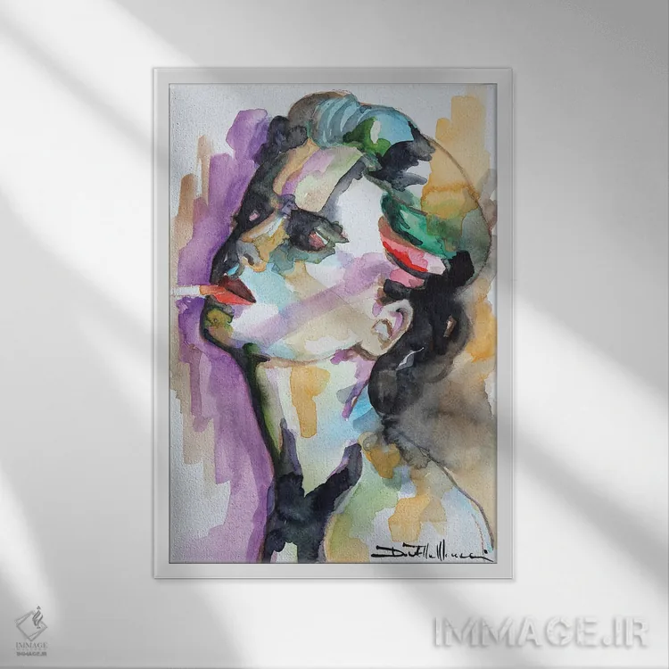 تابلو دکوراتیو پیرمرد به زندگی ام نگاه کن، من خیلی شبیه توام؟ اثر دوناتلا مارائونی - نمای قابدار سفید