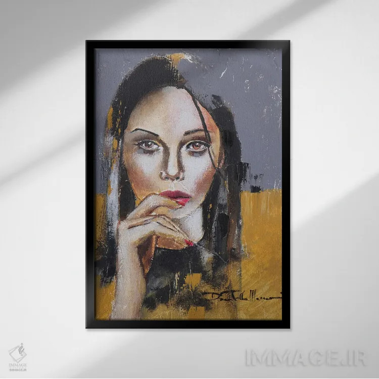 تابلو دکوراتیو کورالین اثر دوناتلا مارائونی - نمای قابدار مشکی