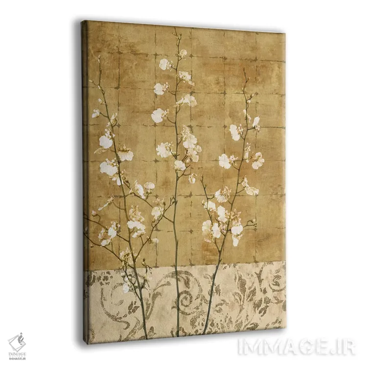 تابلو دکوراتیو شکوفه های طلایی II اثر کریس دونوان - نمای پرسپکتیو محصول