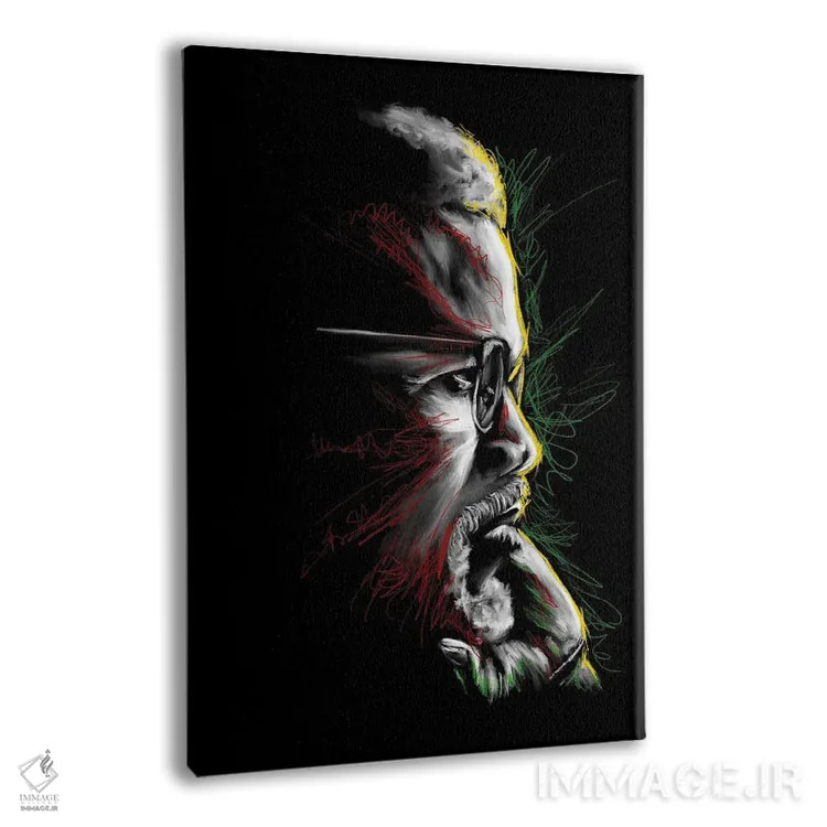 تابلو دکوراتیو اندیشه های مالکوم ایکس اثر هنر اندرو - نمای پرسپکتیو محصول
