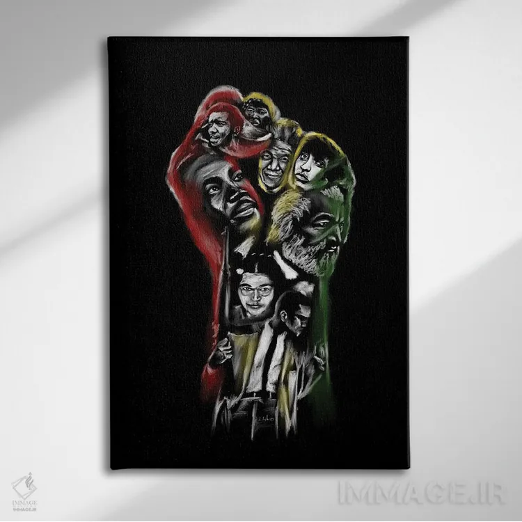 تابلو دکوراتیو دانش قدرت است اثر هنر اندرو - نمای روبهرو روی دیوار