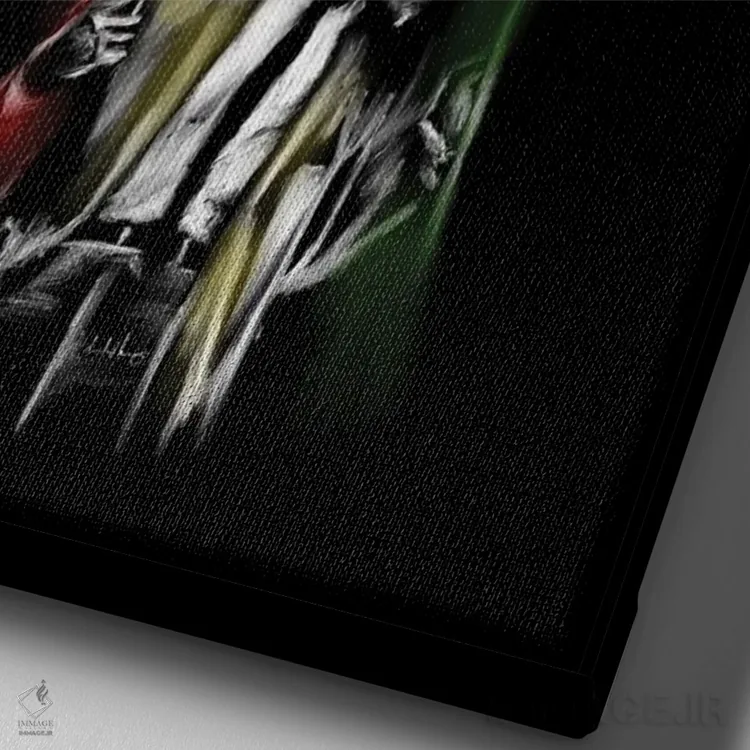 تابلو دکوراتیو دانش قدرت است اثر هنر اندرو - نمای نزدیک بافت بوم