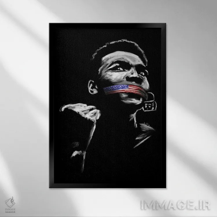 تابلو دکوراتیو بدون سکوت اثر هنر اندرو - نمای قابدار مشکی