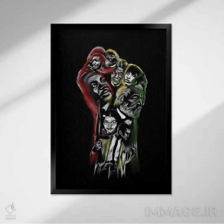 تابلو دکوراتیو دانش قدرت است اثر هنر اندرو - نمای قابدار مشکی