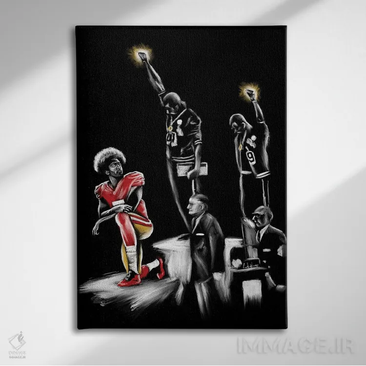 تابلو دکوراتیو موضع بگیر اثر هنر اندرو - نمای روبهرو روی دیوار