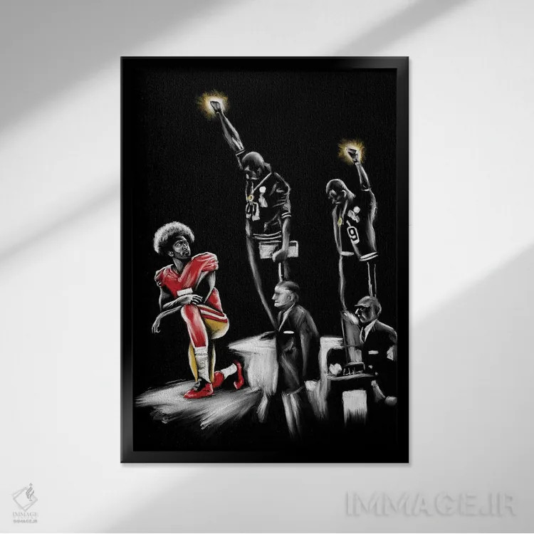 تابلو دکوراتیو موضع بگیر اثر هنر اندرو - نمای قابدار مشکی