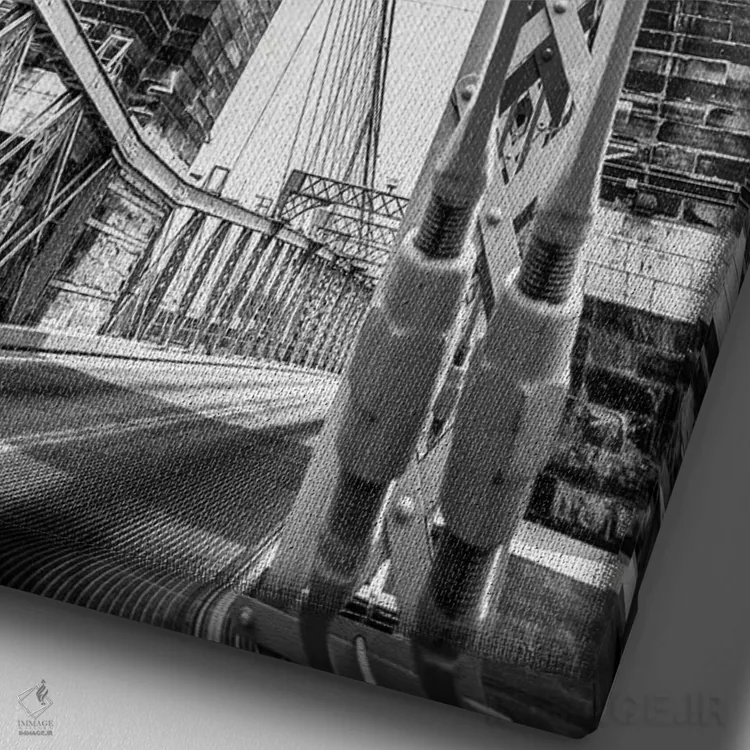 تابلو دکوراتیو منظره پل I اثر دانی کوئلن - نمای نزدیک بافت بوم